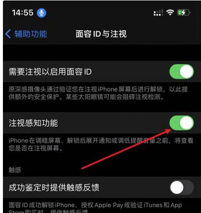 凉山苹果14维修网点分享iPhone14注视感知功能有什么用 